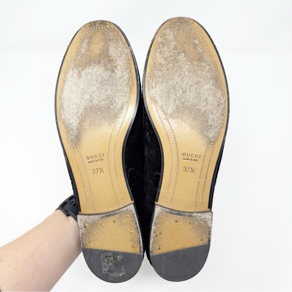 Gucci Jordaan GG Horsebit Velvet Loafers Flats - Picture 10 of 13